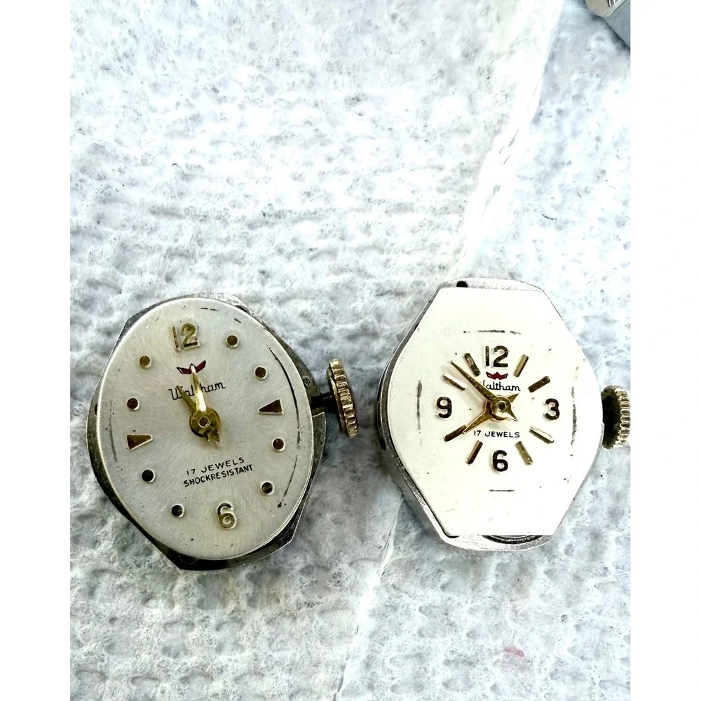 5 Vintage Watch Movements Waltham Gruen Girard Perregaux Benrus Parts Repair